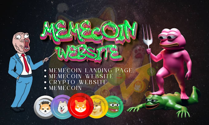 Gig Preview - Meme coin landing page meme coin crypto website memecoin token presale website