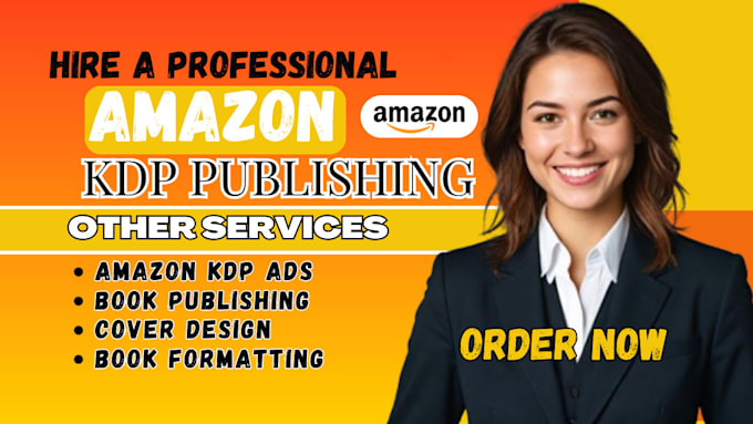 Gig Preview - Do amazon kdp book publishing kindle publishing self publishing book marketing