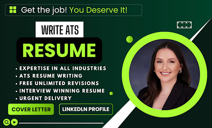 Gig Preview - Skillfully write CV resume writing services ats complaint cover letter linkedin