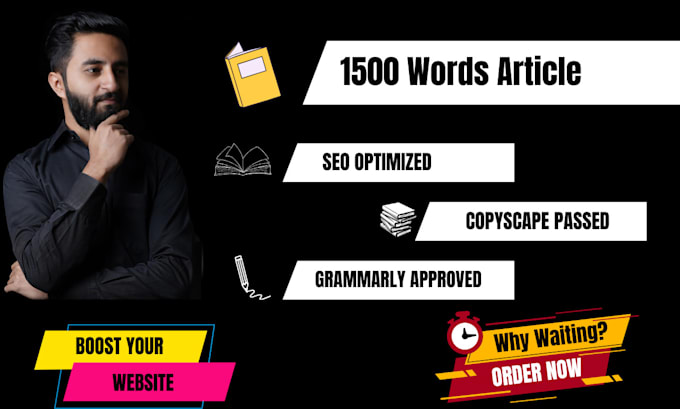 Gig Preview - Do 1500 words SEO article and blogpost writing