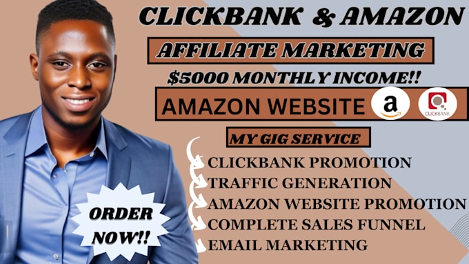 Gig Preview - Build clickbank affiliate marketing salesfunnel or landing page amazon website