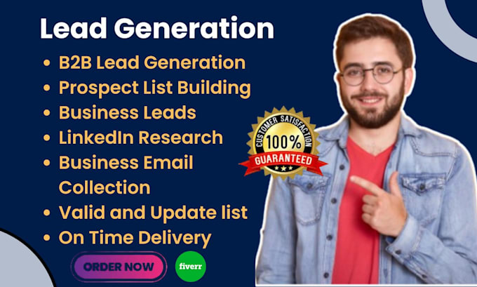 Gig Preview - Do expert b2b lead generation and prospect list building for your business