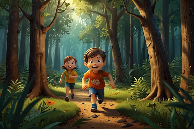 Gig Preview - Illustrate 2d children book illustration, 3d cartoon character