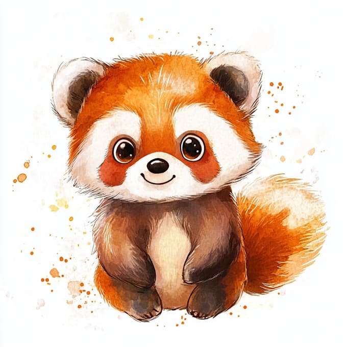 Gig Preview - Create cute cartoon watercolor animals illustrations for you