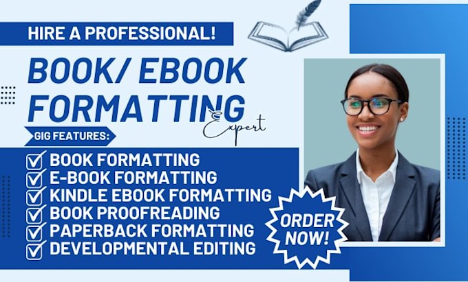 Gig Preview - Do KDP ebook formatting paperback formatting book editing and proofreading