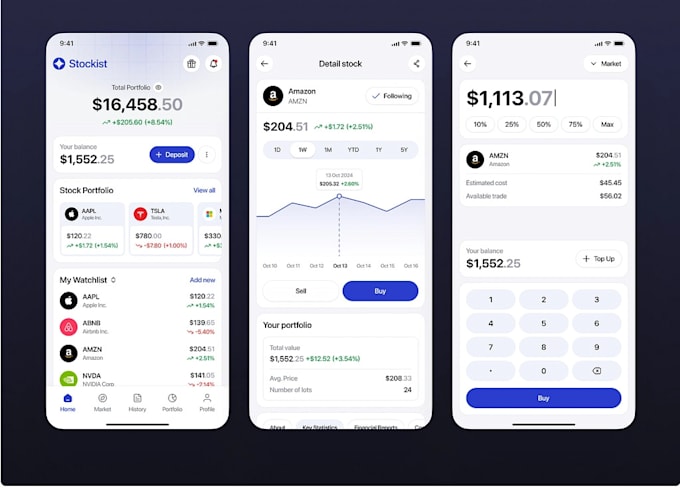 Gig Preview - Develop investment tracking app, stock portfolio app like assetdash