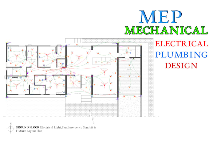 Gig Preview - Draw electrical plan layout plan and lighting design in autocad