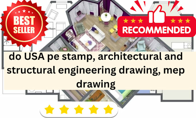 Gig Preview - Do USA pe stamp, architectural and structural engineering drawing, mep drawing