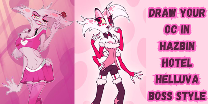 Gig Preview - Draw your oc in hazbin hotel helluva boss style cartoon character portrait art