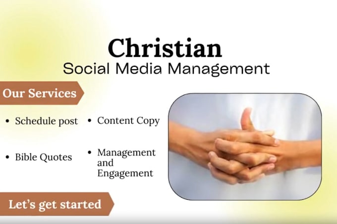 Gig Preview - Be your christian social media management for faith product, event, book crusade