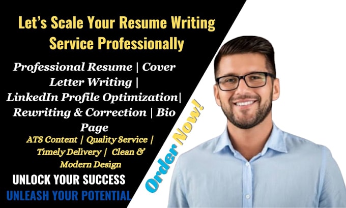 Gig Preview - Write a standout resume CV cover letter linkedin profile to get your dream job