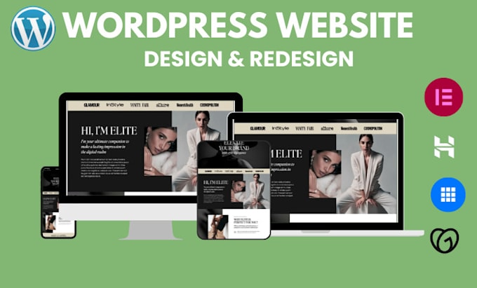 Gig Preview - Design wordpress website on godaddy bluehost hostinger elementor pro