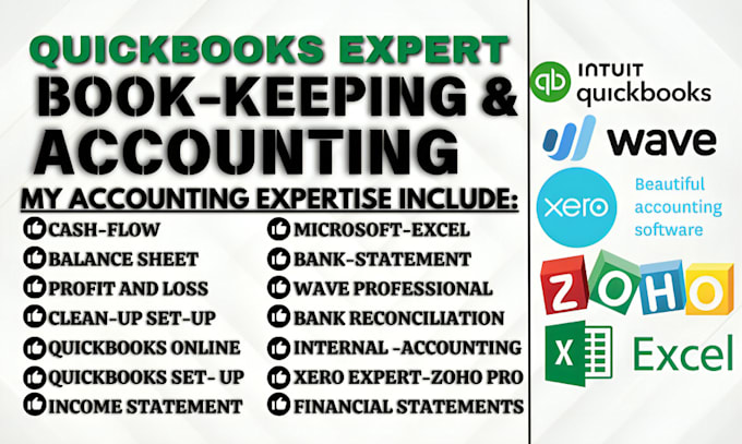 Gig Preview - Do quickbooks bookkeeping profit loss clean up reconciliation balance sheet