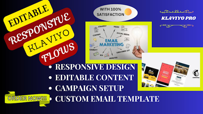 Gig Preview - Setup klaviyo email marketing, klaviyo flows, email template or email automation