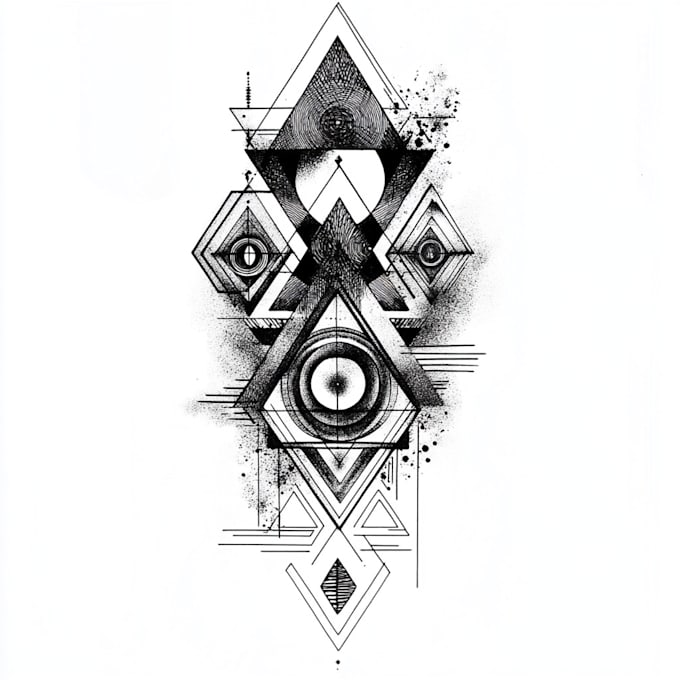 Gig Preview - Create sleeve tattoo design in geometric style