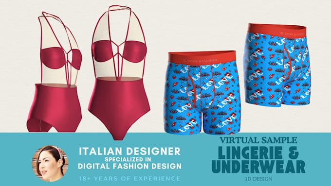 Gig Preview - Professional clo3d lingerie and underwear designs