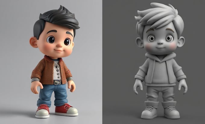 Gig Preview - Sculpt 3d character modeling for 3d printing action figure 3d toy in blender stl