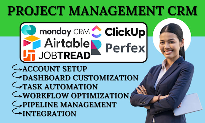 Gig Preview - Setup monday crm perfex clickup notion airtable asana todoist pipedrive jobtread