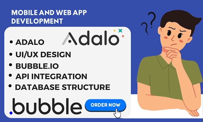 Gig Preview - Develop adalo bubble io website buildfire mobile app mvp saasweb app flutterflow