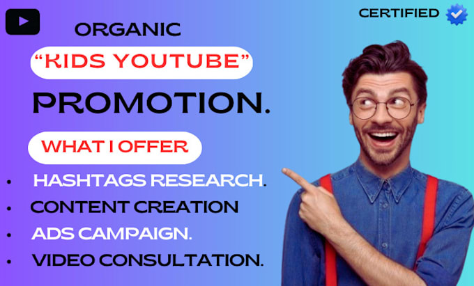 Gig Preview - Do viral kids youtube video promotion for organic growth