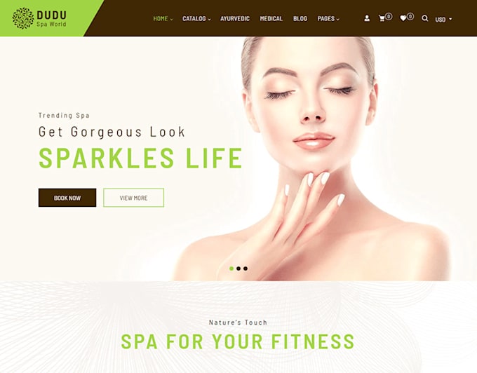 Gig Preview - Design skin care, makeup, spa, beauty saloon, cosmetics wordpress website design