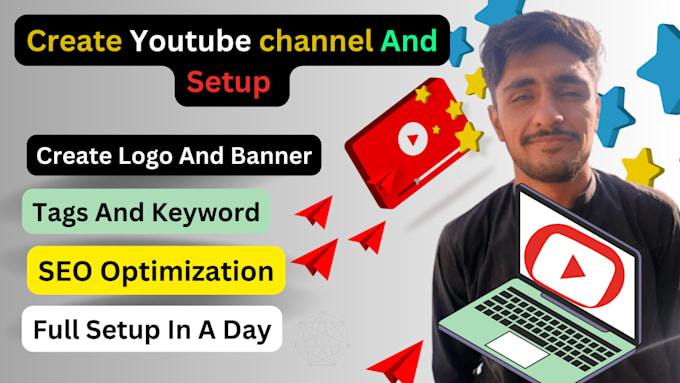 Gig Preview - Create and fully manage your youtube channel with logo and banner