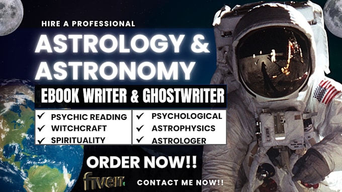 Bestseller - ghostwrite and research astronomy ebook, astrology, tarot, space, astrophysics