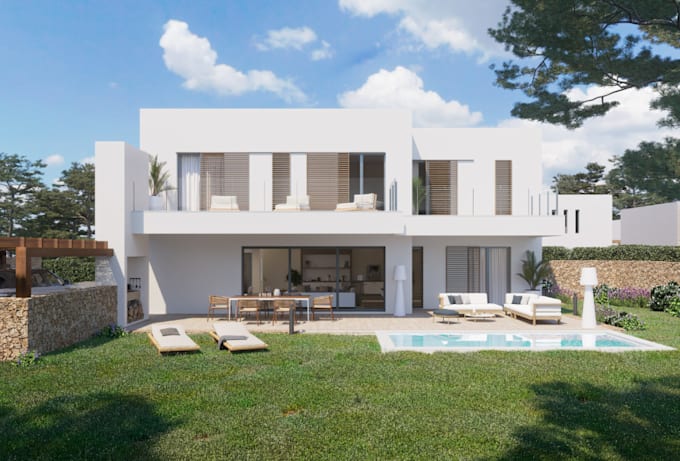 Gig Preview - Deliver high quality exterior rendering, modern house renovation, terrace design