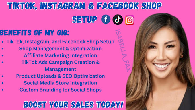 Bestseller - set up tiktok shop,instagram shop facebook shop or tik tok affiliate tiktok ads