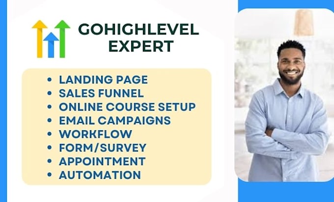 Gig Preview - Do gohighlevel, email markting, automation, landing page,