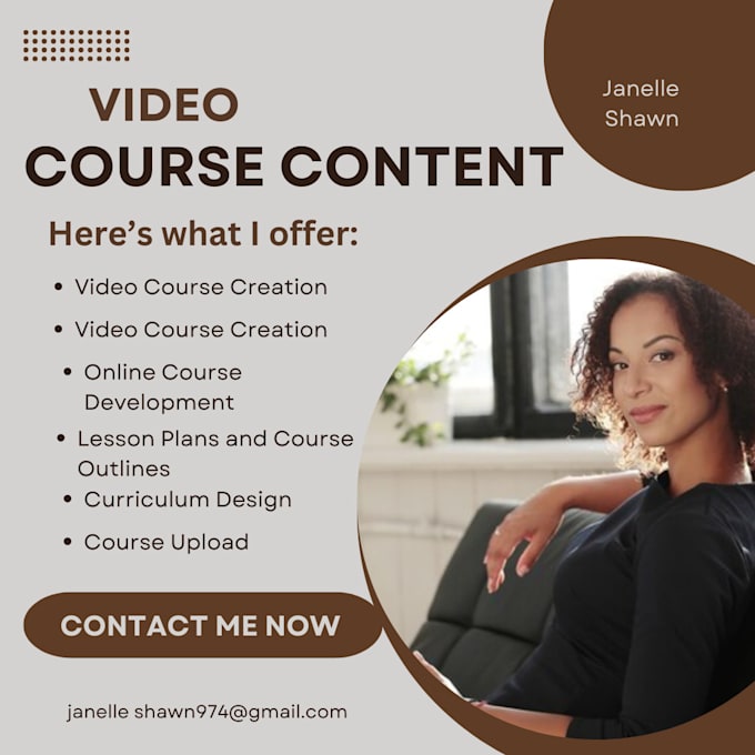 Gig Preview - Do video course content, online course, lesson plan, course