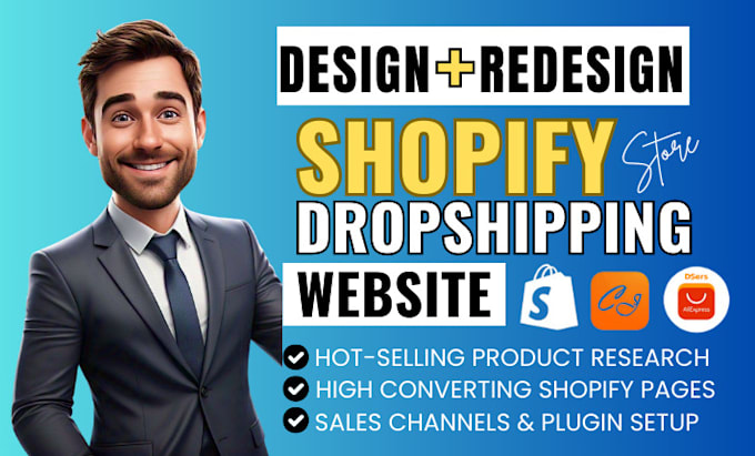 Bestseller - build shopify ecommece website, shopify dropshipping store, or redesign shopify