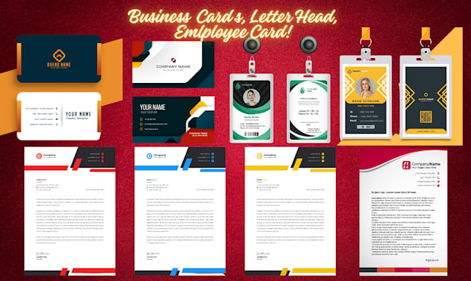 Gig Preview - Make stunning business cards letterheads and employee id designs