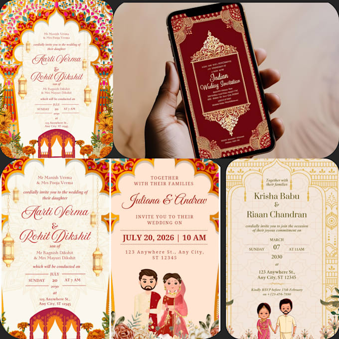 Gig Preview - Design beautiful indian wedding invitations