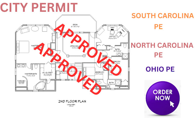 Gig Preview - Review and do south  carolina, north carolina, ohio pe stamp for city permit