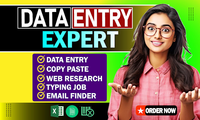 Bestseller - do data entry, typing work job, copy paste and web research