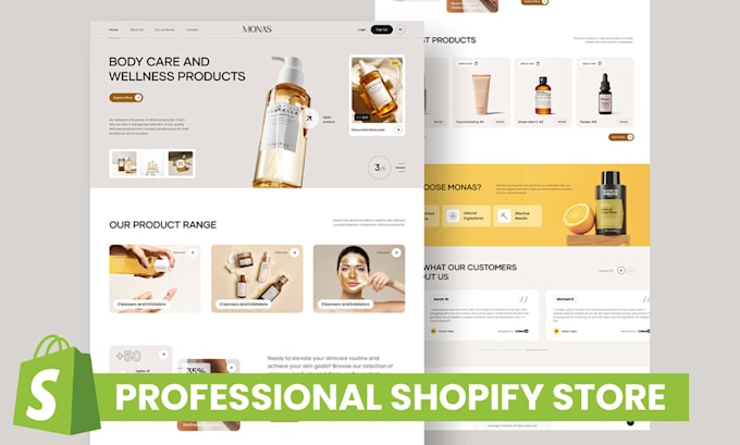 Gig Preview - Build your professional shopify store website, shopify dropshipping store