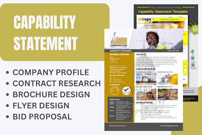 Gig Preview - Design modern and effective government capability statement, business resume