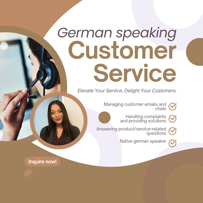 Gig Preview - Offer german customer service for your company