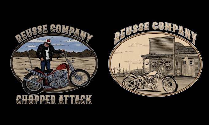 Gig Preview - Create motorcycle illustration logo and tshirt design