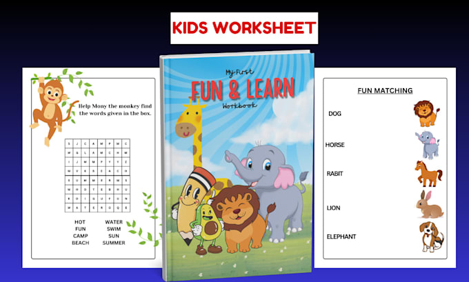 Gig Preview - Do custom kids worksheets engaging educational activity sheets for learning fun