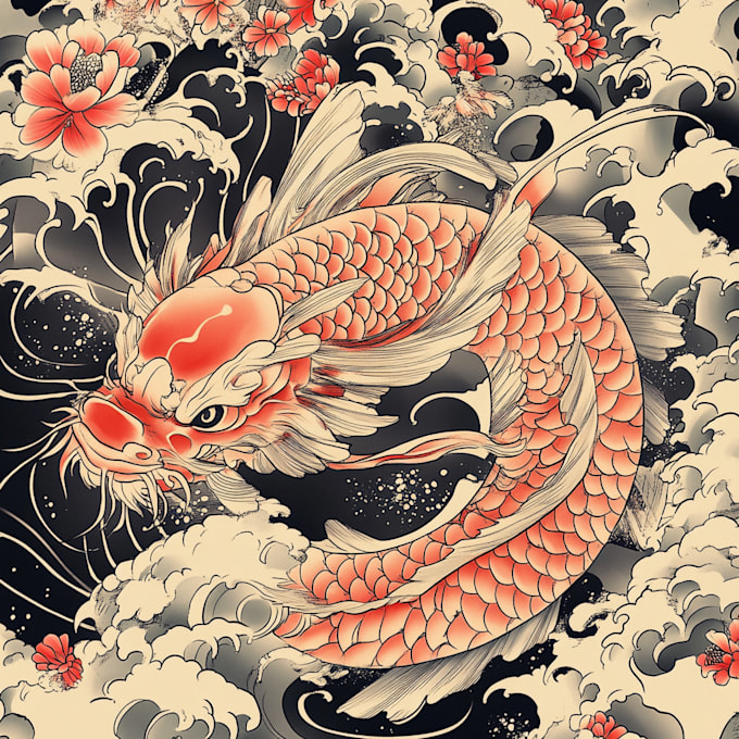 Gig Preview - Create your japanese custom tattoo design and illustration