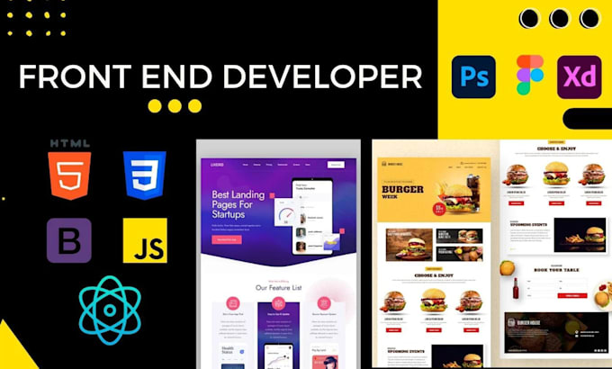 Gig Preview - Be your front end web developer using react js, next js, angular, tailwind css,