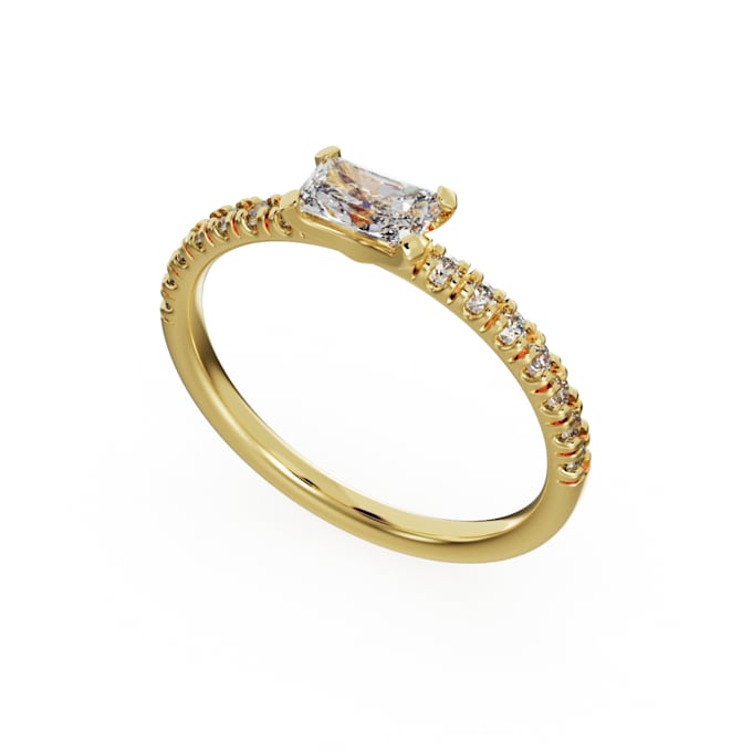 Gig Preview - Engagement ring 3d model for pricess cut diamond