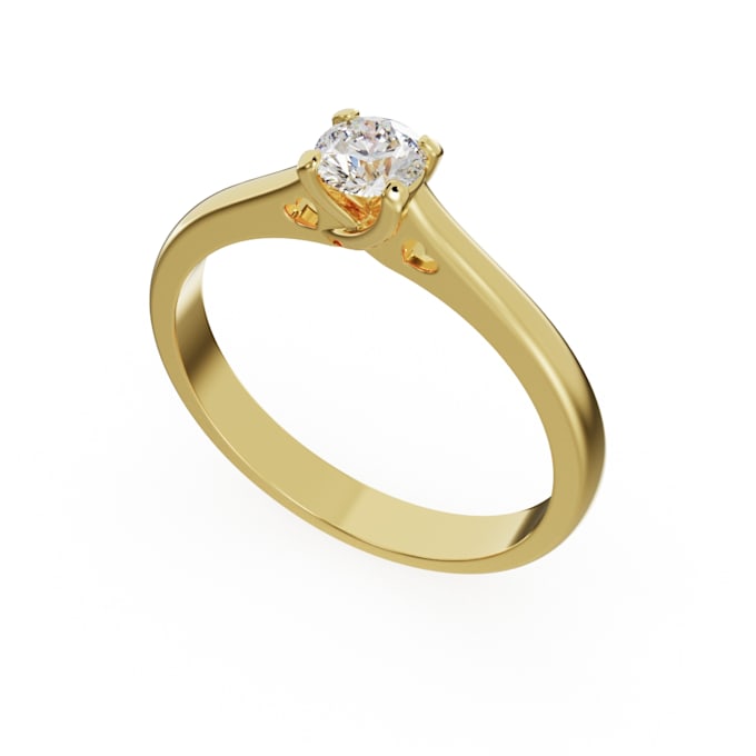 Gig Preview - 3d model redy for print one stone elegance ring for proposal