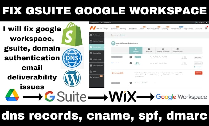 Gig Preview - Fix google workspace, gsuite, domain authentication email deliverability issues