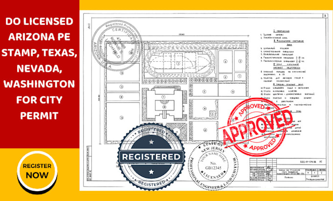 Gig Preview - Do licensed arizona pe stamp, texas, nevada, washington for city permit