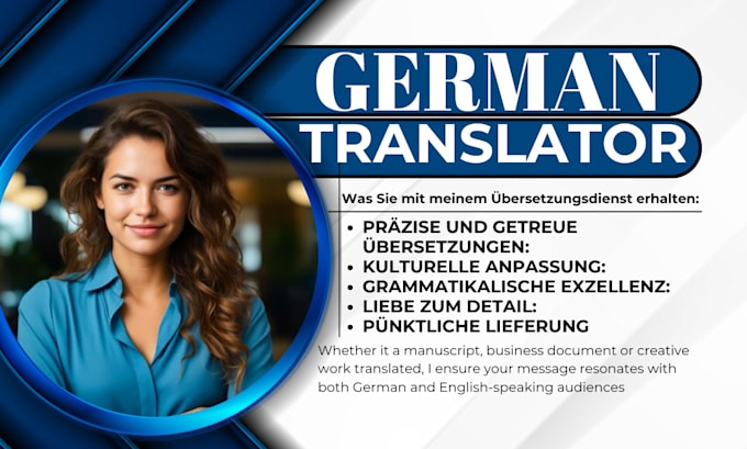 Gig Preview - Do book translation german to english, english to german book translator