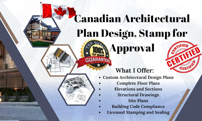 Gig Preview - Do canadian architectural plan design, stamp for approval