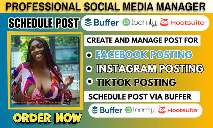 Gig Preview - Schedule post and manage your social media post via hootsuite, buffer and loomly